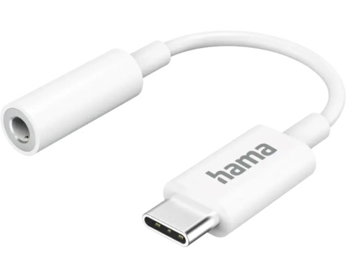 Cablu adaptor USB C-jack Hama, alb