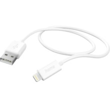 Cablu USB alb cu conectori USB-A și Lightning