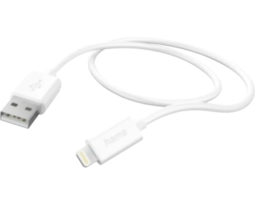Cablu de date USB-A Lightning Hama 1m alb, pentru iPhone/iPod/iPad
