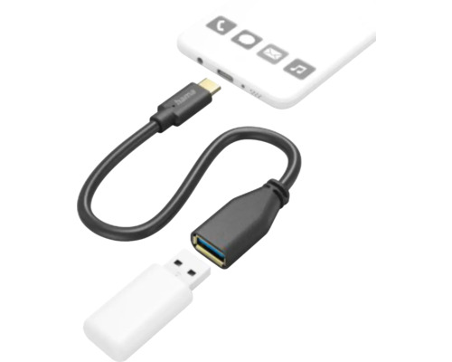 Cablu adaptor USB C-USB A Hama, negru