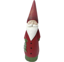 Figurină decorativă Moș Crăciun cu brad și căciulă roșie