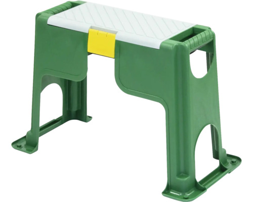 Scaun de grădină 3în1 cu compartiment pentru scule/unelte plastic verde