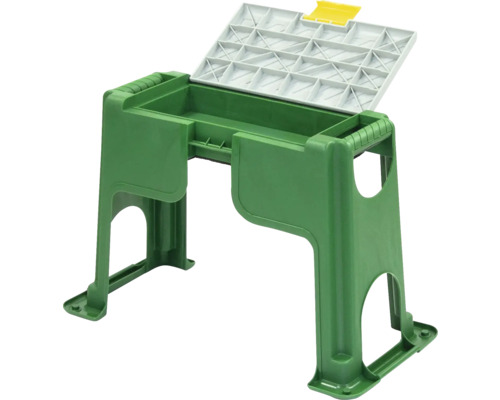 Taburet de grădină cu compartiment pentru scule și capac rabatabil