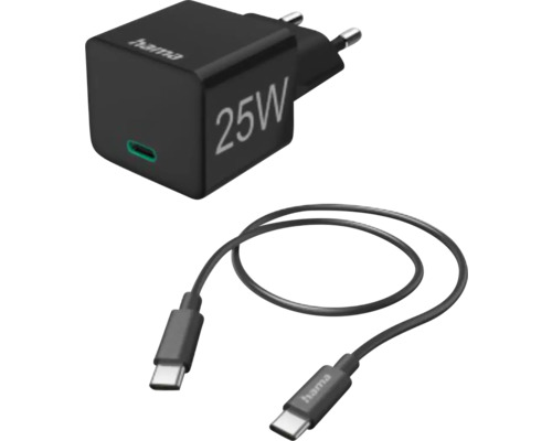 Încărcător fast charge încărcare rapidă Hama 25W & cablu USB-C 1,5m negru