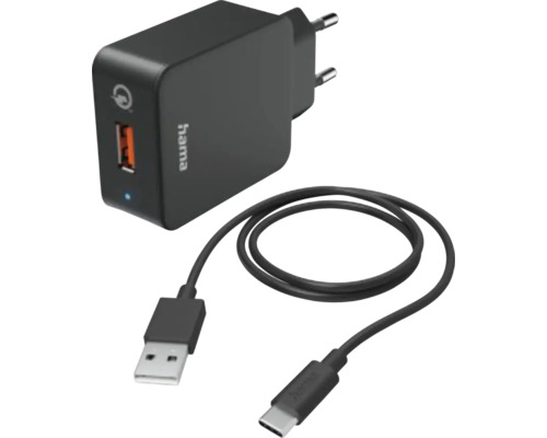 Încărcător quick charge încărcare rapidă Hama 19,5W & cablu USB-C 1,5m negru