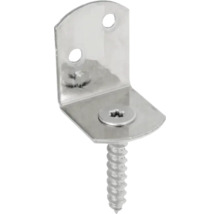 Conector unghiular metalic cu șurub pentru fixare.