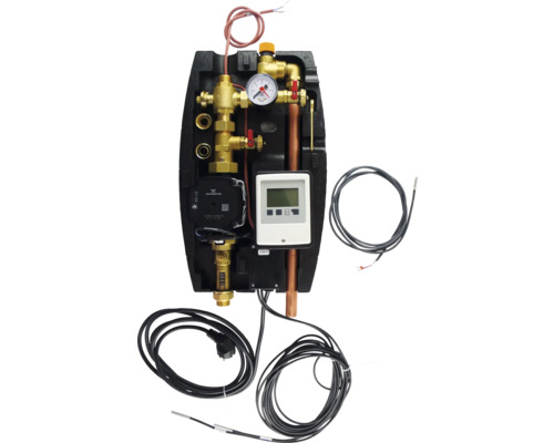 Stație de distribuție a încălzirii cu aparat de măsură și racorduri