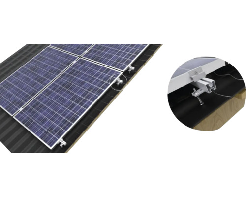 Instalarea panourilor solare pe un acoperiș cu dispozitiv de montare