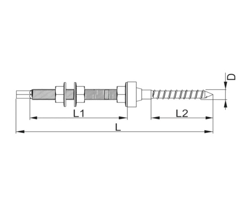 Desen al unui șurub cu dimensiuni