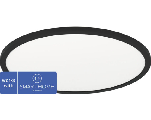 Plafonieră cu LED integrat Eglo Crosslink 16,5W 2200 lumeni, lumină RGBW, negru Plafonieră rotundă cu compatibilitate Smart Home