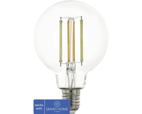 Bec LED variabil Eglo Crosslink E27 6W 806 lumeni, glob clar G80, Bluetooth Bec glob inteligent cu dulie E27