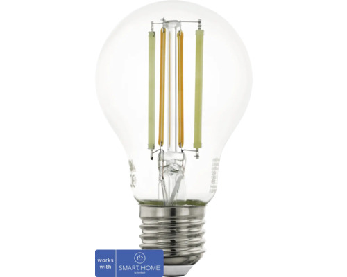 Bec LED variabil Eglo Crosslink E27 6W 806 lumeni, glob clar A60, Bluetooth Bec LED transparent cu soclu E27 și filament