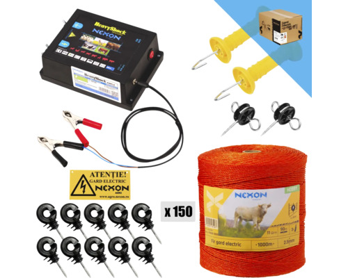 Pachet gard electric NEXON Simple 4J 12V Hobby 1000 m 3 lițe 80 kg Pachet gard electric NEXON Simple 4J 12V Hobby 1000 m 3 lițe 80 kg