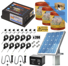 Pachet gard electric NEXON HeavyShock PRO 5.0 J 12V cu Solar Basic 1500 m 6 lițe 90 kg