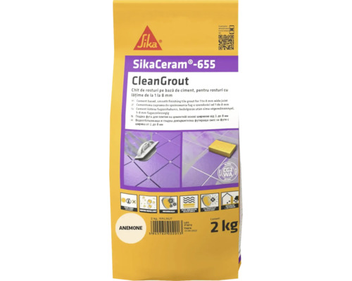 Chit pentru rosturi Sika Ceram Clean Grout 655 anemone 2 kg