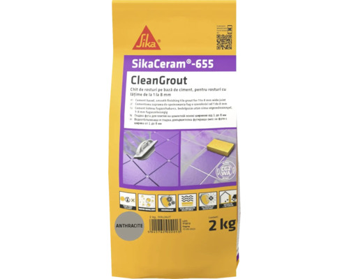 Chit pentru rosturi Sika Ceram Clean Grout 655 anthracite 2 kg