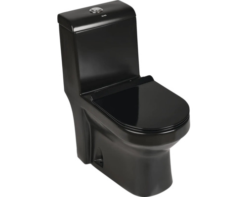 Set vas WC pe pardoseală, incl. rezervor și capac WC soft close, negru mat A2026MB