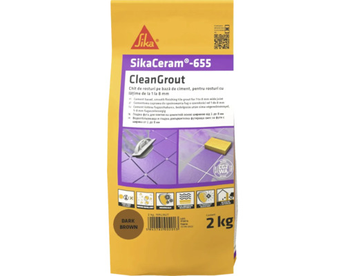 Chit pentru rosturi Sika Ceram Clean Grout 655 dark brown 2 kg