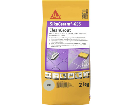 Chit pentru rosturi Sika Ceram Clean Grout 655 grey 2 kg