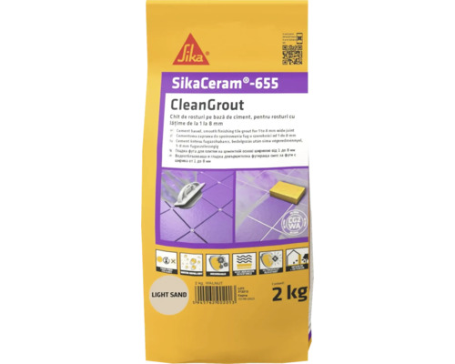 Chit pentru rosturi Sika Ceram Clean Grout 655 light sand 2 kg