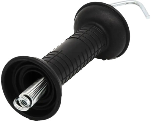 Mâner pentru poartă gard electric NEXON cu arc și cârlig negru Mâner pentru poartă gard electric NEXON cu arc și cârlig negru