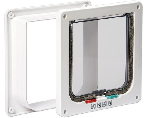 Ușiță pentru pisici cu trecere transparentă și închidere în patru moduri