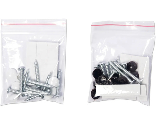 Set de șuruburi cu capace în ambalaj transparent