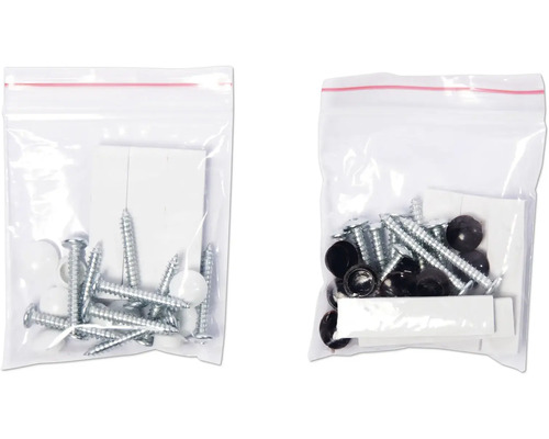 Două pungi cu șuruburi și capace