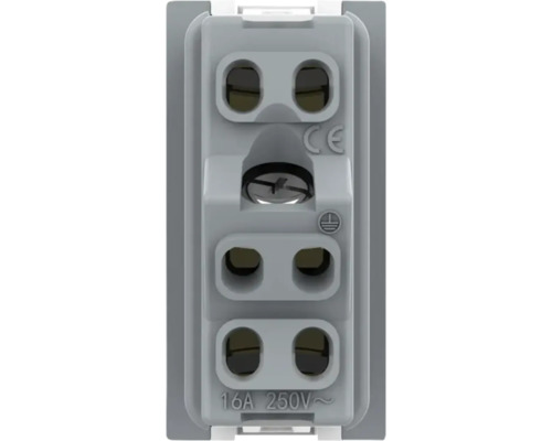 Inserție priză pentru instalație electrică cu marcaj CE și simbol de împământare.