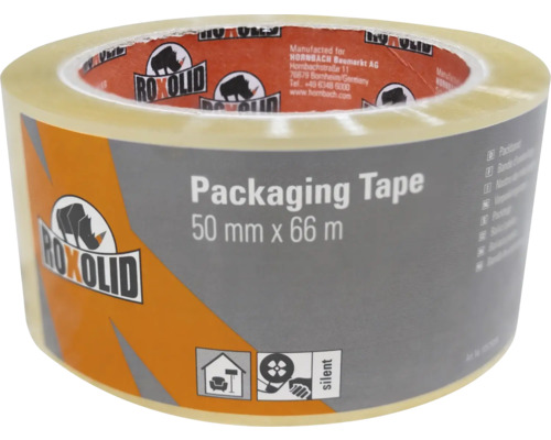 Bandă de ambalare ROXOLID Packaging Tape transparentă 50 mm x 66 m Bandă adezivă pentru ambalare, 50 milimetri x 66 metri