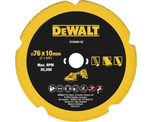 Disc de tăiere DeWalt, 76 x 10 milimetri