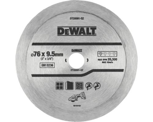 Disc de tăiere DeWalt diametru 76 x 9,5 milimetri