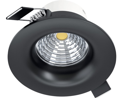 Spot LED încastrat Saliceto 6W 380 lumeni, 2700K variabil, Ø88 mm, negru