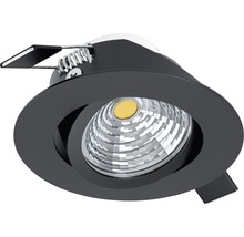 Spot încastrabil mobil cu LED integrat Saliceto 6W 380 lumeni, 2700K variabil, Ø88 mm, negru-thumb-0