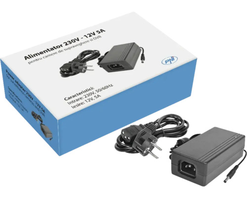 Alimentator PNI ACCTVALIM, 220-12 V 5A, pentru camere & DVR | HORNBACH