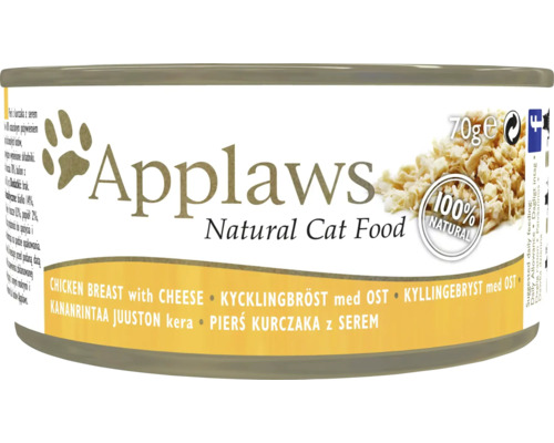 Hrană umedă pentru pisici Applaws Adult cu piept de pui și brânză în sos 70 g