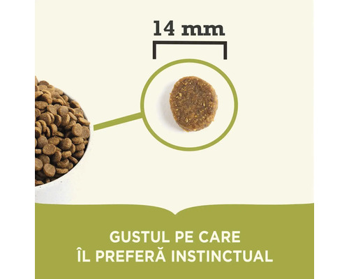 Ilustrație a dimensiunii peletelor de 14 mm pentru hrana animalelor