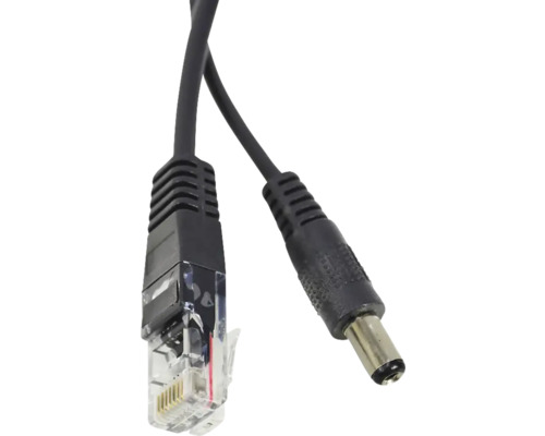 Cablu de rețea cu conectori RJ45 și DC