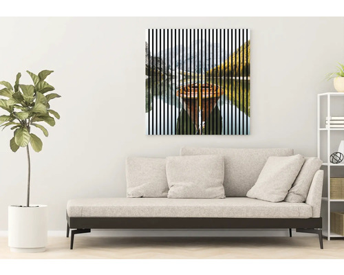 Tablou decorativ de perete cu lac și fântână