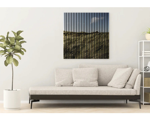 Panouri decorative de perete cu motiv peisagistic deasupra unei canapele