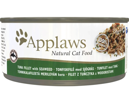 Hrană umedă pentru pisici Applaws Adult cu file de ton și alge marine în supă 156 g