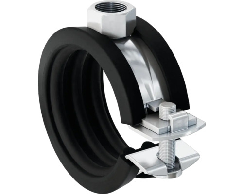 Colier cu garnitură Fischer FGRS 45-50 1/2" M8, 50 buc. Colier de țeavă cu etanșare din cauciuc și racord filetat pentru fixarea țevilor