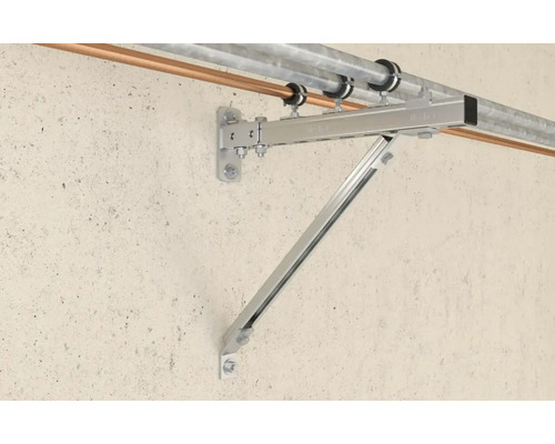 Sistem de suport conducte fixat pe un perete pentru fixarea conductelor