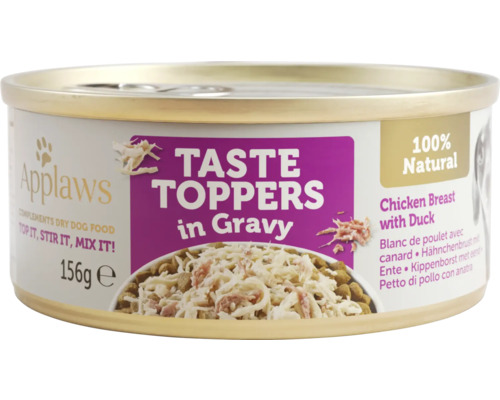 Hrană umedă pentru câini Applaws Taste Toppers Adult cu pui și rață în sos fără cereale 156 g