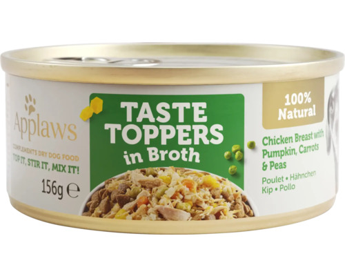 Hrană umedă pentru câini Applaws Taste Toppers Adult cu pui și legume în supă fără cereale 156 g