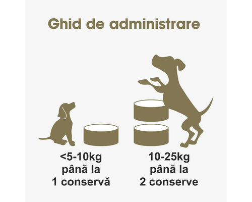 Ghid de administrare a hranei pentru câini în funcție de greutate în kilograme și numărul de conserve