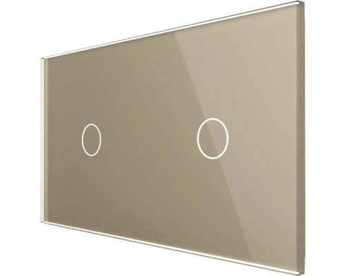 Întrerupător dublu din sticlă pentru montaj pe perete