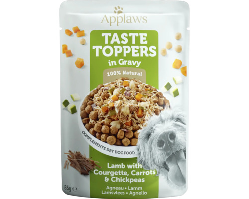 Hrană umedă pentru câini Applaws Taste Toppers Adult cu miel și legume în sos fără cereale 85 g
