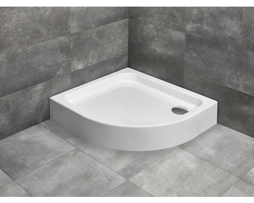 Cădiță de duș semirotundă Radaway Siros E 90x80x17 cm acril alb stânga SBE8917-1L