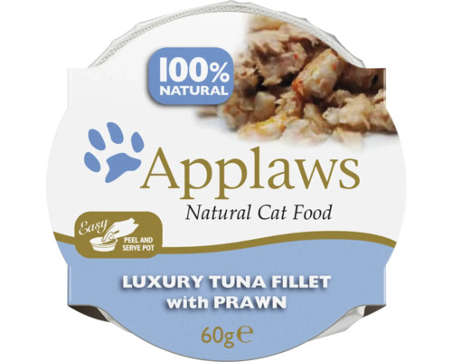 Hrană umedă pentru pisici Applaws Adult Bol cu file de ton și creveți în supă 60 g